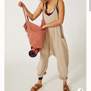 Sand color hot shot onesie XS